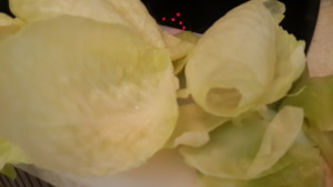 blanched cabbage leaves